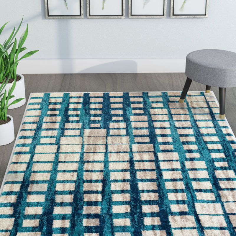 Margert Chequered Area Rug, Rectangle 160 x 220cm