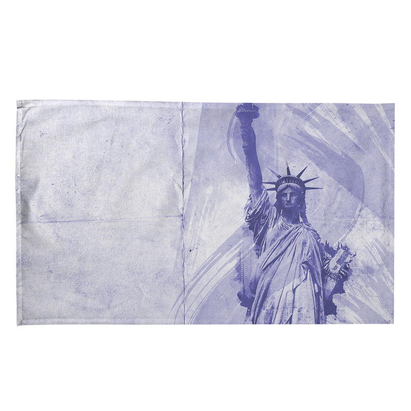Serviette à thé aquarelle statue of liberty, Sergé de coton, Mauve