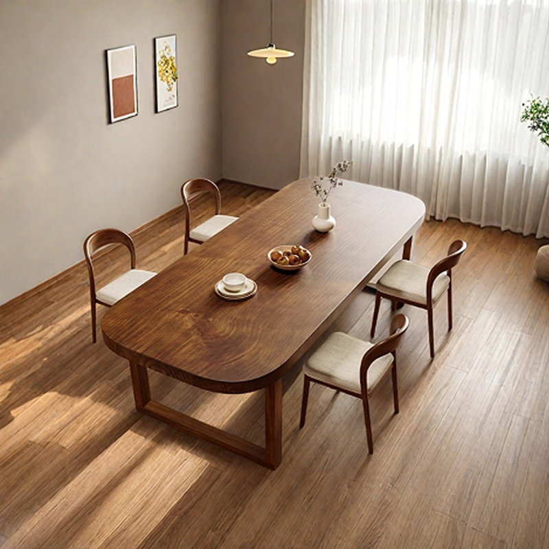 Table de salle à manger rectangulaire en bois massif, H 29,53 po x L 70,87 po x l 31,5 po