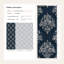 Papier peint damassé rétro bleu marine élégant-1107676305