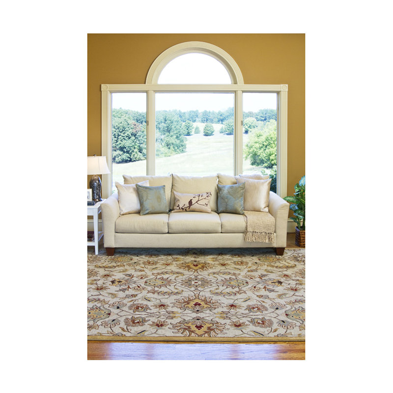 Arnedra Hand Tufted Wool Floral Indoor Rug, Rectangle 7'6" x 9'6"