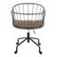 Chaise de bureau réglable en métal noir et bois de noyer foncé