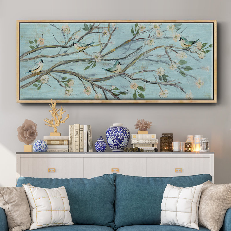Blue Sky and Blossoms- Framed Canvas