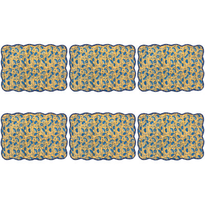 Ensemble de 6 napperons Kantha