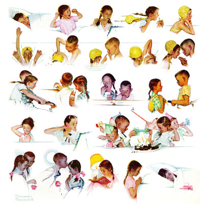 Day In The Life Of A Girl by Norman Rockwell - Wrapped Canvas Print