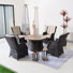 Ensemble de conversation en osier / rotin pour 4 personnes avec coussins Aeryna
