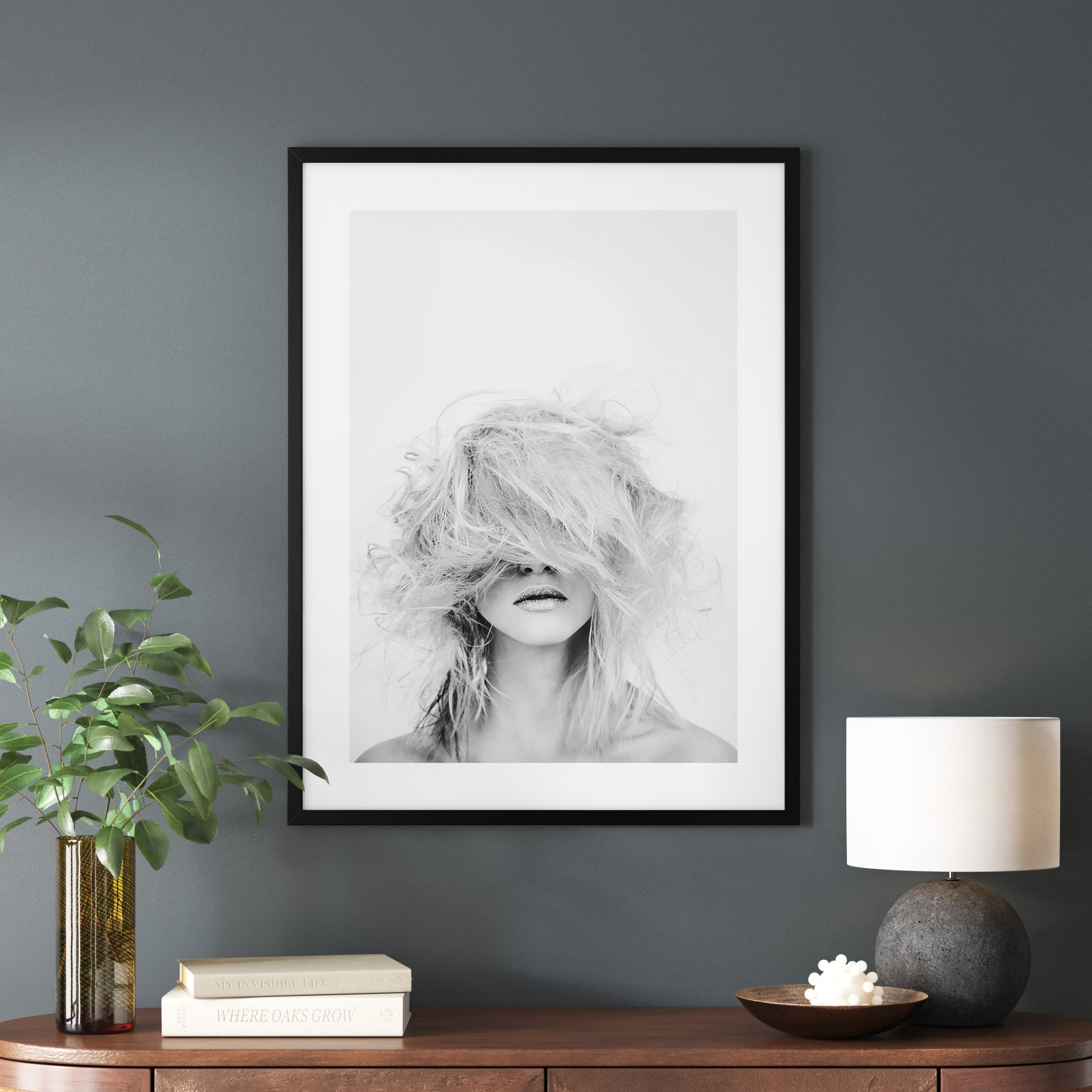 Makeover (Woman) by Design Fabrikken, 25" H x 19" W, Black Framed