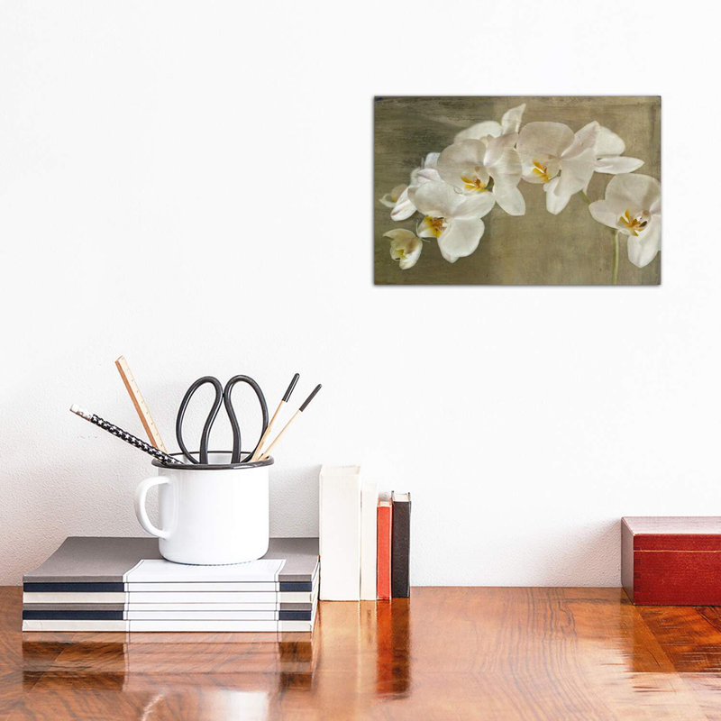 Orchidée peinte - reproduction d'art, Toile tendue, H 8 po x l 12 po x P 0,75 po