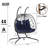 2 Person Egg Hanging Chair: Outdoor Patio Swing. - Cushions, Iron Stand. Fits Bedroom, Balcony, Patio. 600 Lbs Capacity Swing With Cushions. Strong Stand, Handmade . Dark Gray ,