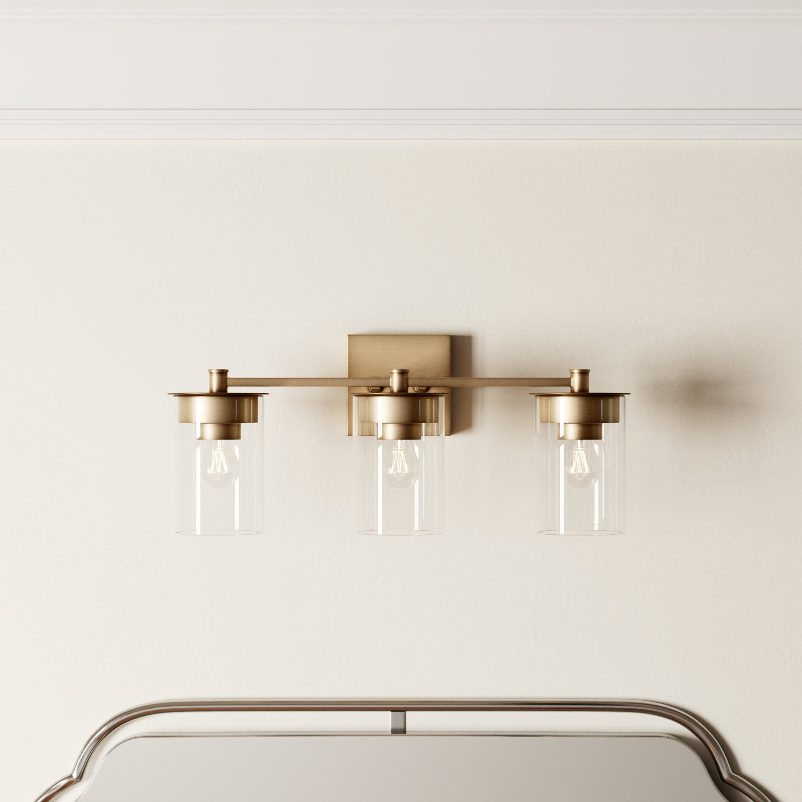 Elstone 3-Light Vanity Light, Aged Brass