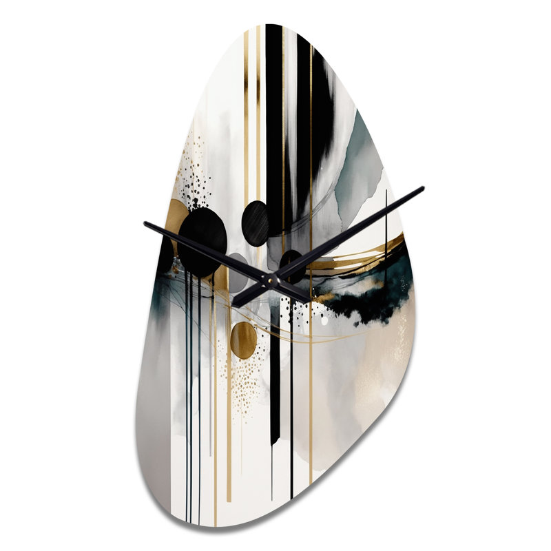 MacDerment Abstract Transitional Shapes V - horloge murale asymétrique, Moyenne