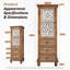 Armoire de rangement rustique étroite avec porte découpée et 3 tiroirs