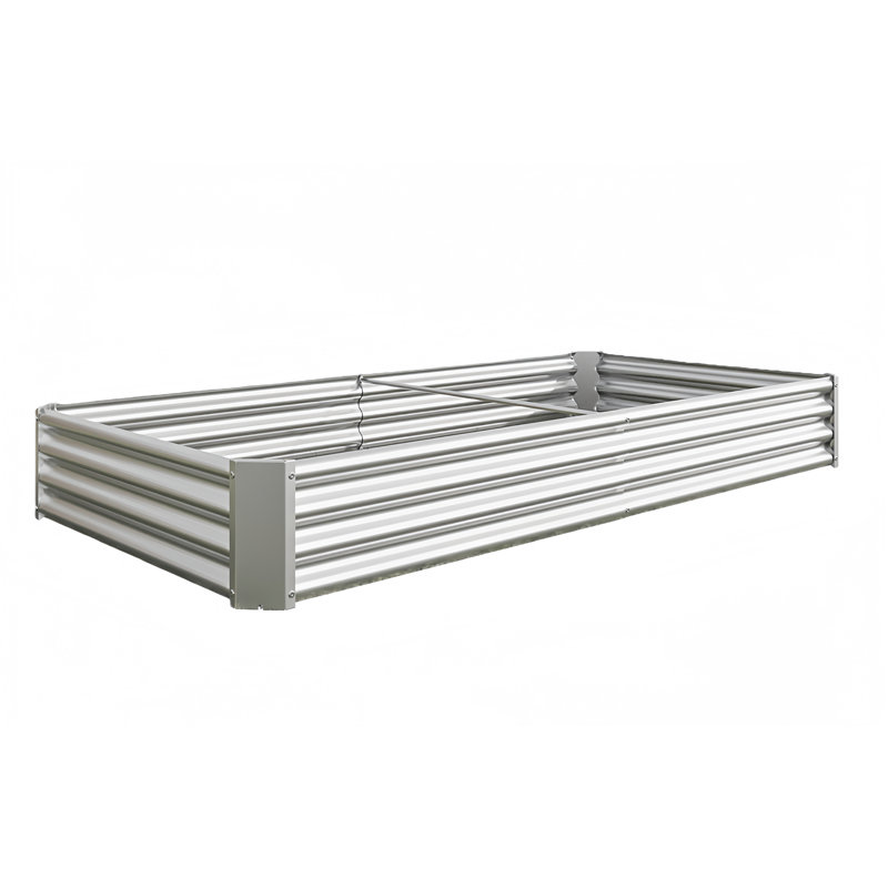 Rectangle Metal Raised Garden Bed (), 11.81" H x 44.69" W x 91.34" D, White