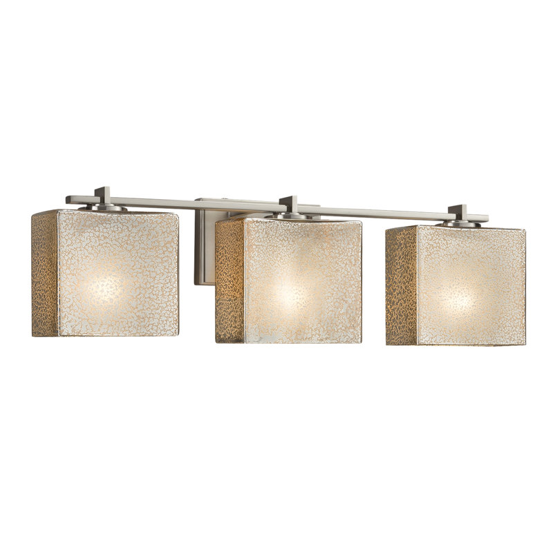 Éclairage pour salle de bain 3 lumières Casson, Nickel brossé