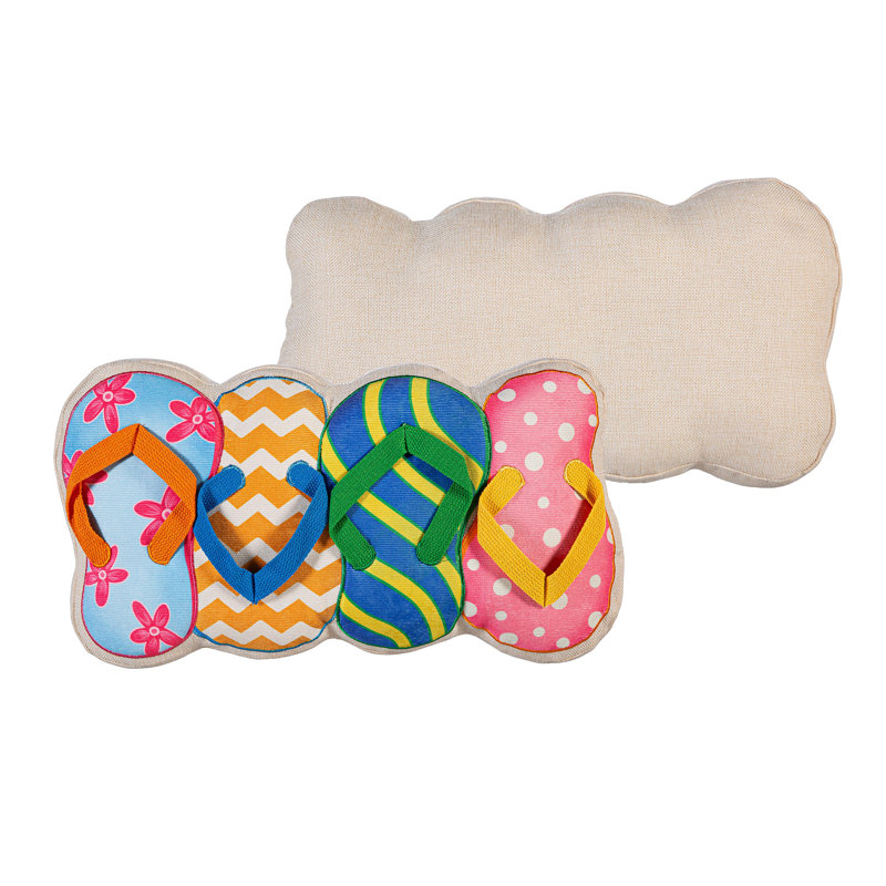 Flip Flops Shaped Accent Pillow, 17.5in.