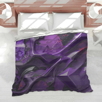 Édredon texturé mauve abstrait