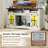 TV Stand w/LED Lights & Remote Control Storage Cabinets & Adjustable Shelves-1427459984