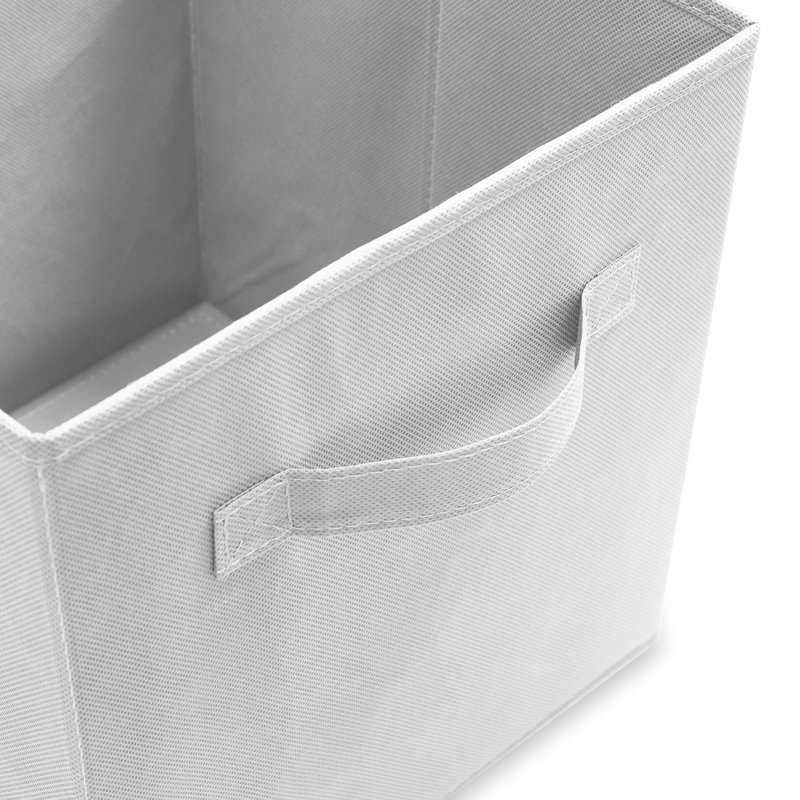 10.5" L x 10.5" W x 11" H Collapsible Fabric Cube Storage Bins, White