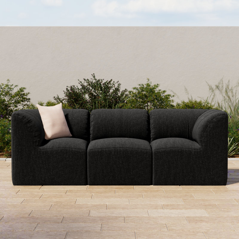 Praia 96" Sunbrella® Outdoor Sofa, Canvas Black Sunbrella® Canvas