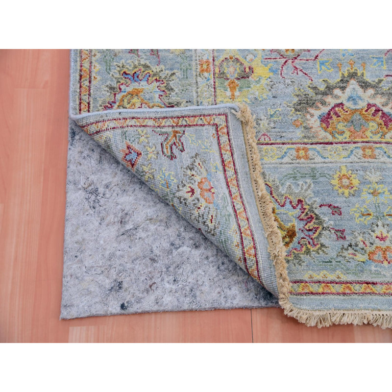 Tapis oriental rectangulaire gris en laine noué à la main 6 pi 0 po x 8 pi 10 po - MOA10275454