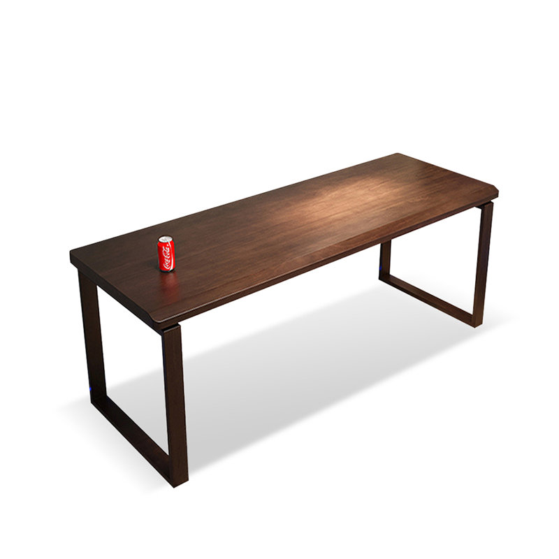 Light walnut colo rectangular solid wood desk, 29.53"H*70.87"W*23.62"D
