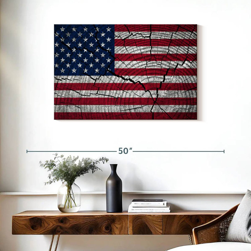 Borges Tree Stump American Flag