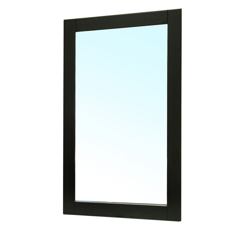 Black Wood Frame Rectangular Wall Mount Vanity Mirror