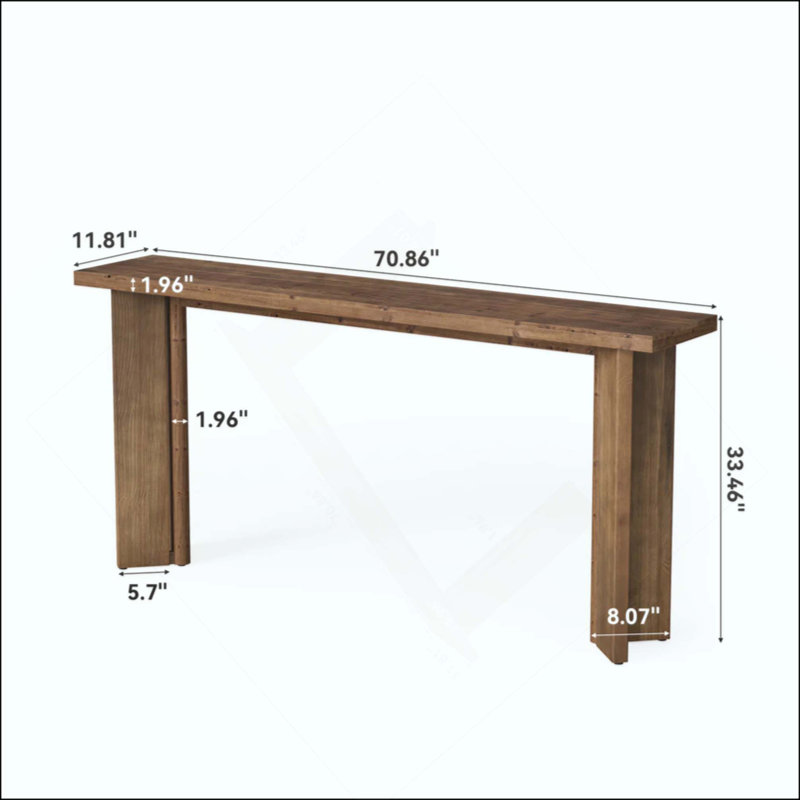 Console extra-longue en bois, table de vestibule multifonctionnelle pour vestibule