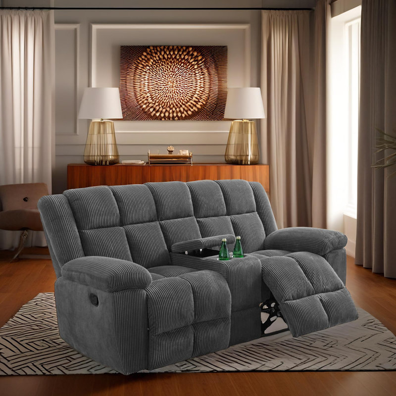 Causeuse inclinable de salon Veloria, Gris