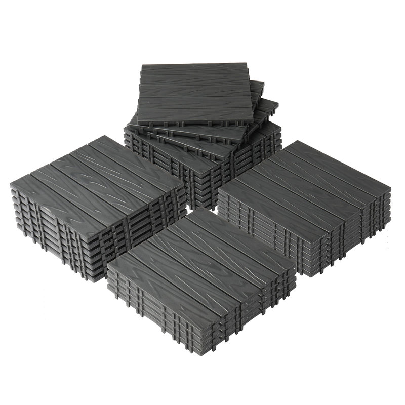 27 Pack Plastic Interlocking Deck Tiles, Waterproof Non-slip Flooring Tiles For Indoor Outdoor Patio Porch Poolside Balcony Backyard