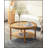 31.3" Round Boho Coffee Table with Storage Shelf