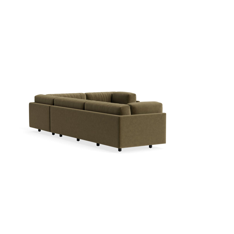 MTO - Sunday L Sectional Sofa, Left, Moss Velvet