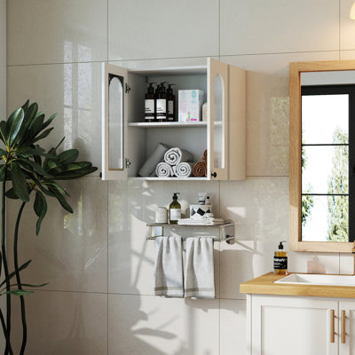 Armoire murale en verre arquée avec portes réglables