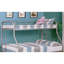 Lit superposé simple au-dessus d'un lit double en métal avec angle intégré en argent de style contemporain pour chambre à coucher pour jeunes