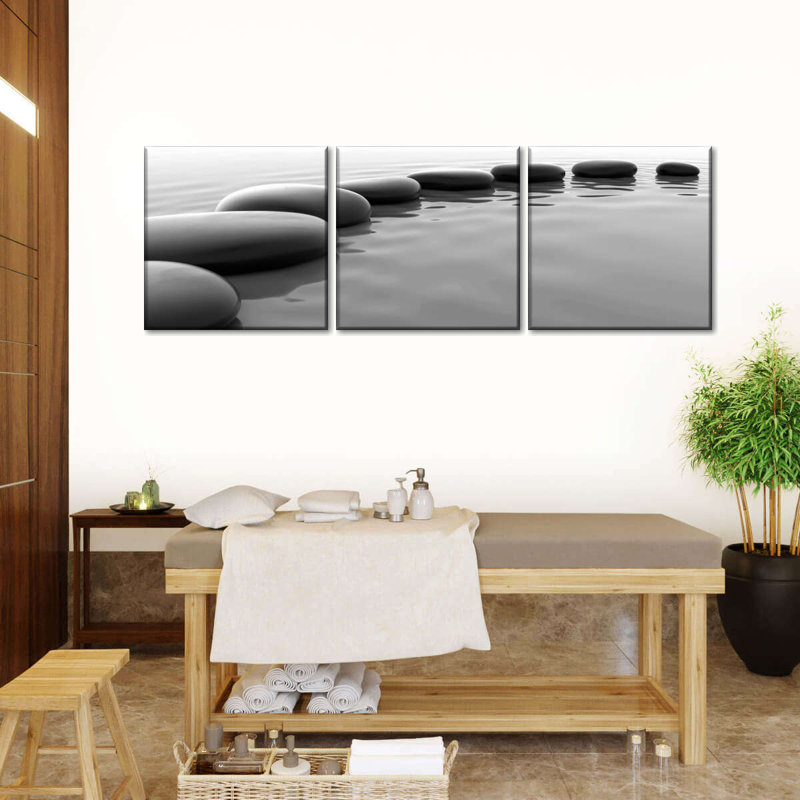 «Minimalist Stones», reproduction d'art sur toile, H 12 po x l 38 po x P 1,25 po