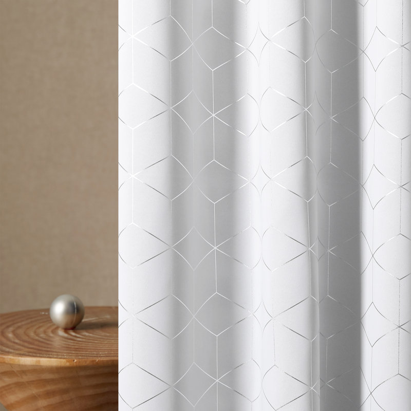 Joseba Room Darkening Single Curtain Panel, Grayish White