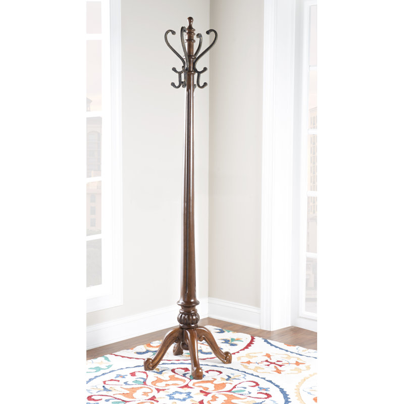 Newlin Solid Wood Freestanding 4 - Hook Coat Rack