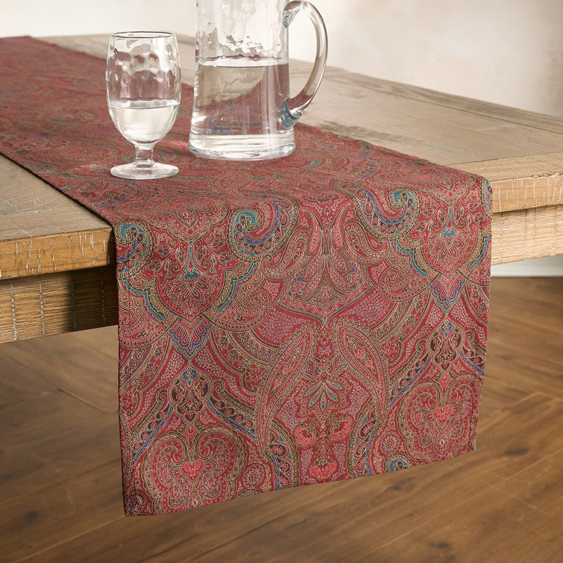 Paisley 18" x 90" Table Runner, Red
