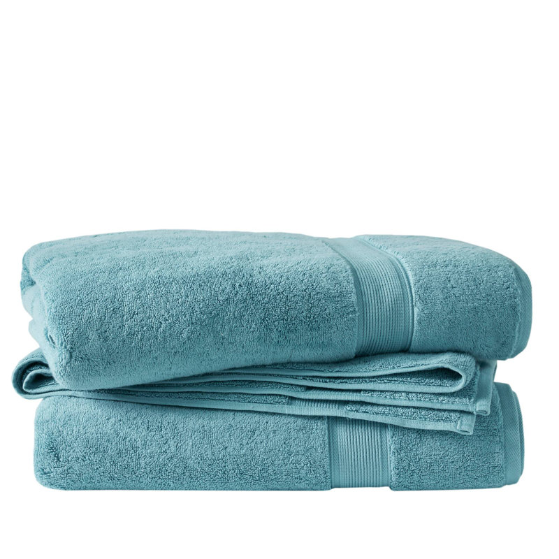800GSM 100% Cotton Bath Sheet 2 Piece Set, Aqua