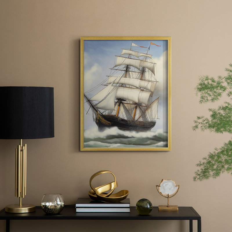 "NAUTICAL Series Lxxi", H 11 po x l 9 po, Doré
