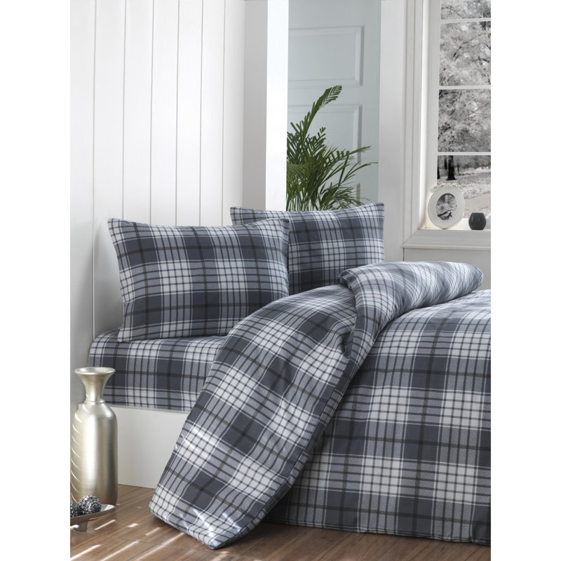 Ensemble de housse de couette Summer, Housse de couette 61 po x 87 po + 1 taie d'oreille, Blanc / gris