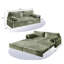 Canapé-lit convertible 3 en 1 de 202 cm (79,5 po), format King, en velours côtelé, avec coussins d'accoudoirs et poches de rangement latérales-887724354-887724353