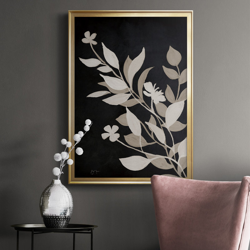 «Midnight Silhouette II», reproduction encadrée de qualité supérieure - prête à être accrochée, Or