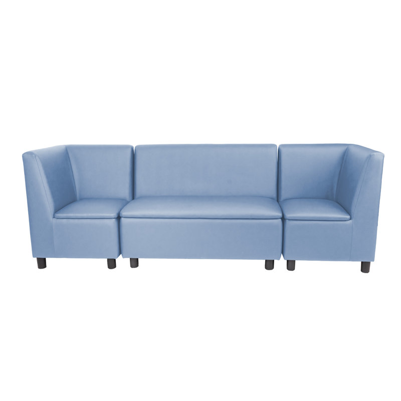 Kid Comfort Collective Modular Corner Chairs with Sofa, 3-Piece Set - Powder Blue, Powder Blue