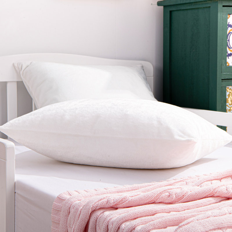 Solid Velvet Toddler Pillowcases, White