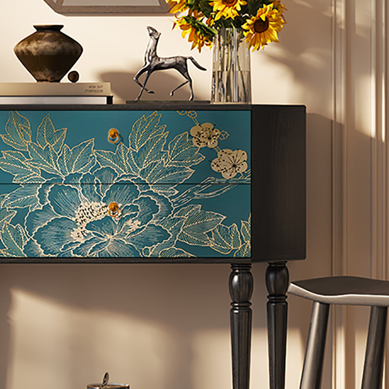 33.5in Retro Style Sideboard Buffet, Black/Blue