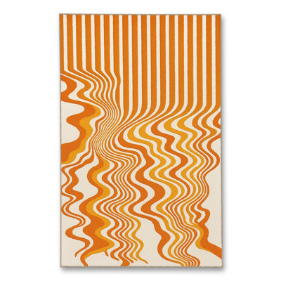 Tapis tissé orange à rayures Mosso