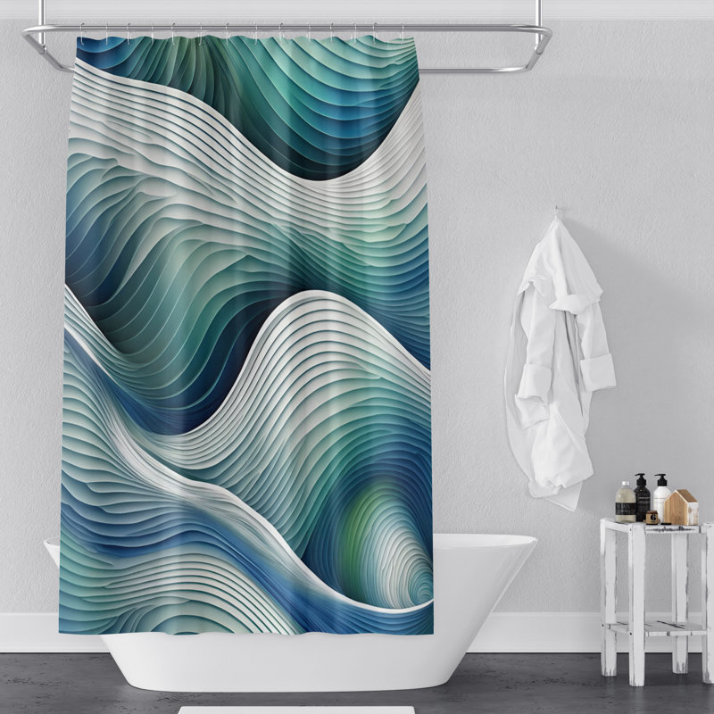 Rideau de douche abstrait, H 93 po x l 70 po