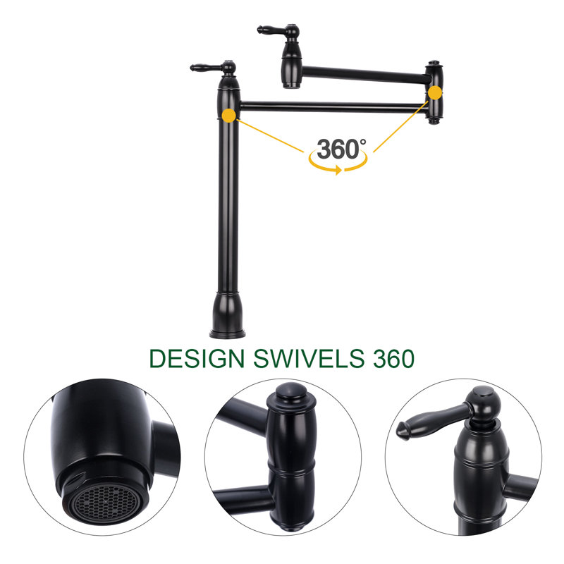 Matte Black Dual Handle High Arc Kitchen Faucet