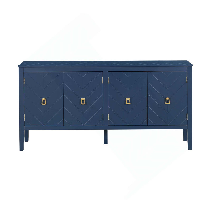 4-Door Storage Cabinet, Navy Blue